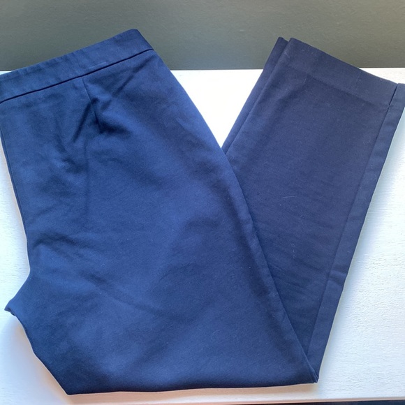 VINCE CAMUTO Ankle Pants Casual Mid Rise Navy Blue Slim Size 4 Cotton Blend EC - Picture 3 of 12